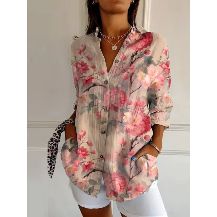 W&W Mode | Leichtes Langärmeliges Hemd Mit Blumenmuster Für Damen
