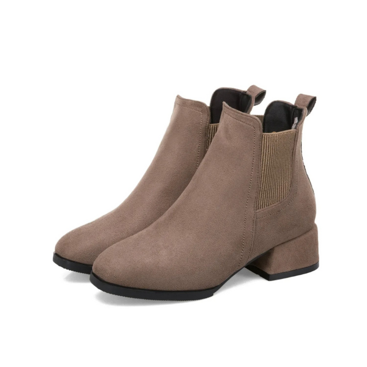W&W Mode | Elegante Einstieg Ankleboots mit Blockabsatz Damen Ankleboots