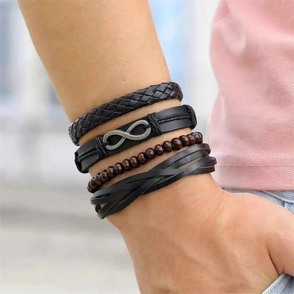 W&W Mode | Geflochtene Leder Wickelarmband Für Herren
