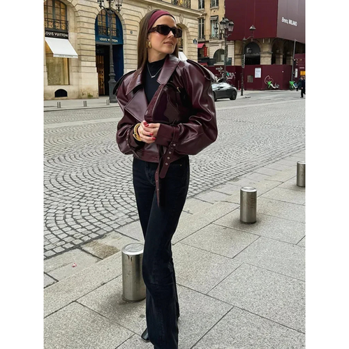 W&W Mode | Übergröß Statement Cropped Jacke - Gürtel Design