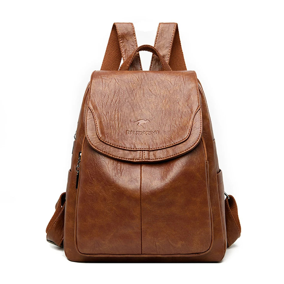 W&W Mode | Schicker Leder Rucksack Mit Diebstahlschutz Für Damen