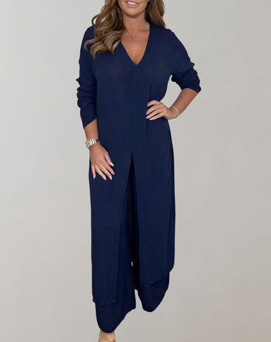 W&W Mode - Langes Top mit elegantem hohem Schlitz