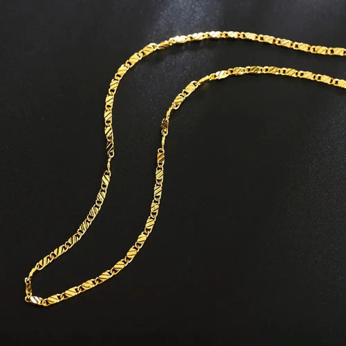 W&W Mode | 18k Goldene Kette 2mm 925 Sterling Silberkette