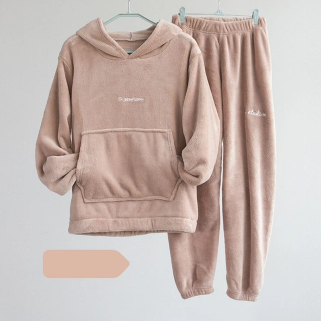 W&W Mode | Bequemer Fleece Hausanzug für Zuhause