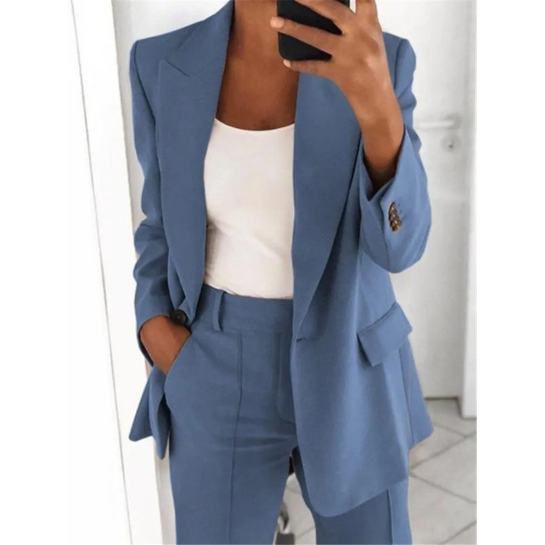 W&W Mode | Ausschnitt Langarm Büro Damen Blazer