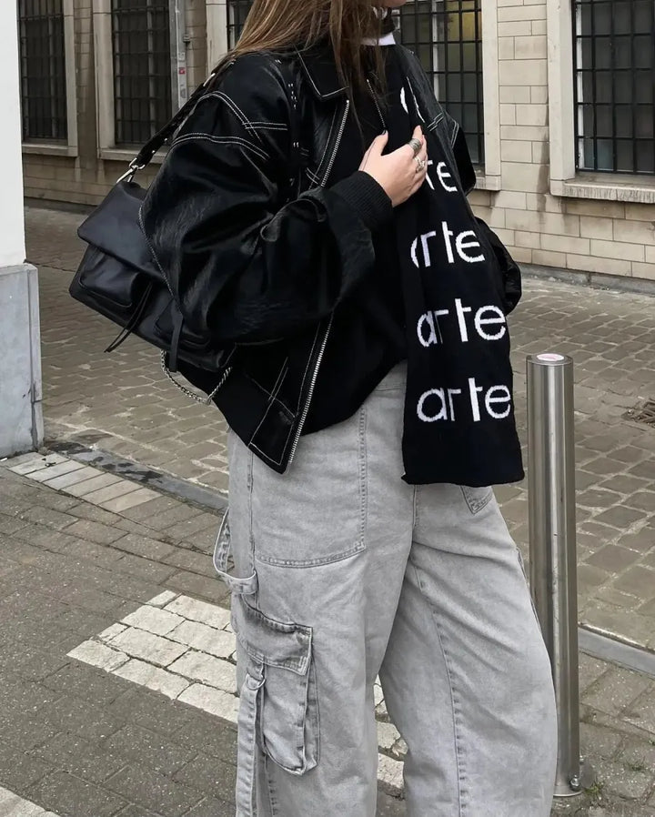 W&W Mode | Oversized Lederjacke für Damen | Trendy und Bequem