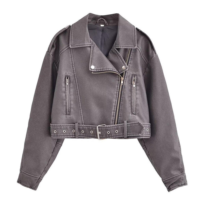 W&W Mode | Waschbare, Farbverlaufende Lederjacke Für Damen*