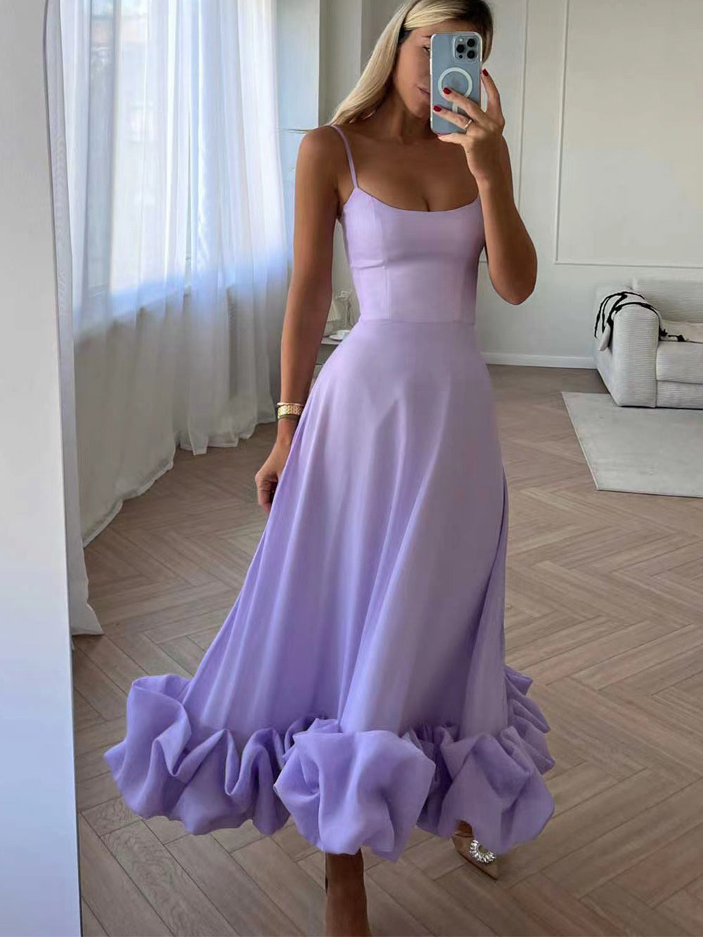 W&W Mode | Elegantes Maxikleid mit gerüschtem Saum für Damen