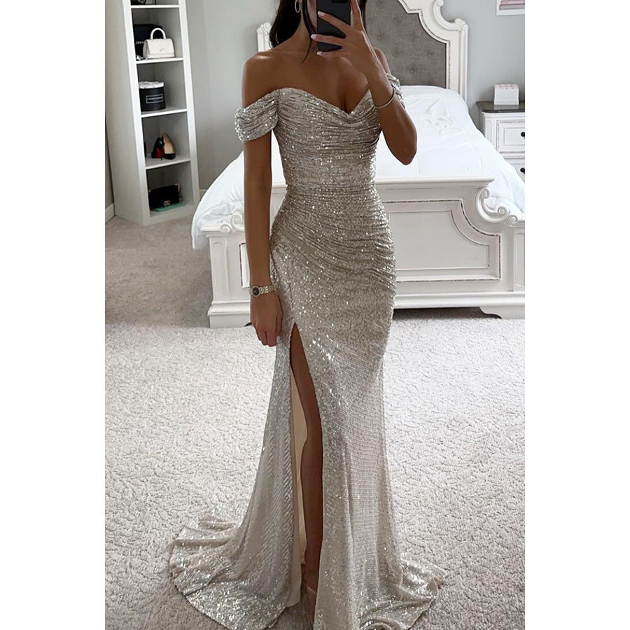 W&W Mode | Festliches Paillettenkleid Mit Schlitz