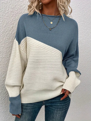 W&W Mode | Farbblock Gestrickter Pullover