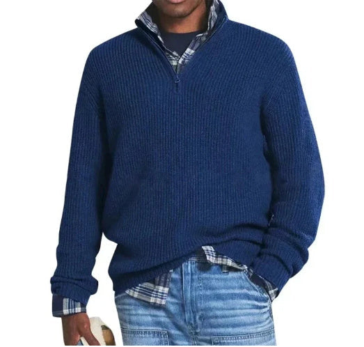 W&W Mode | Herren Pullover Mit Halbem Reißverschluss