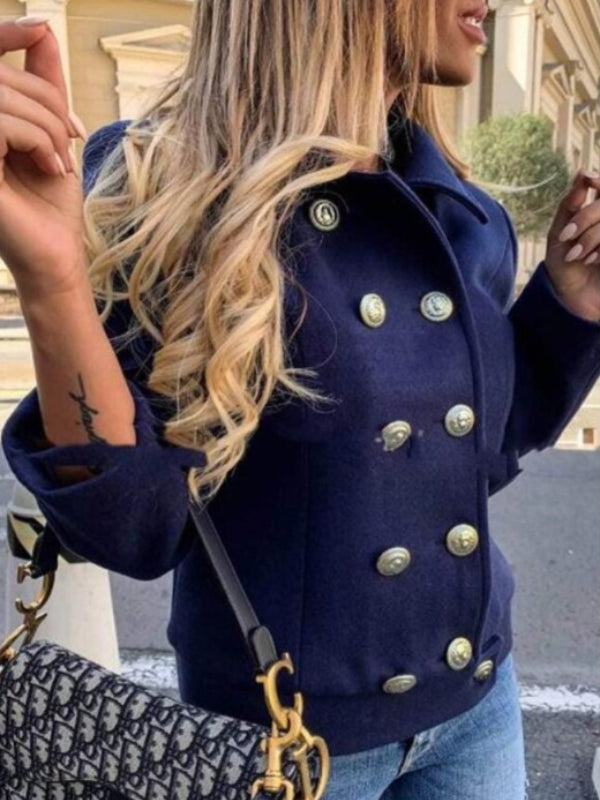 W&W Mode - Kurze Designer-Jacke mit goldenen Knöpfen