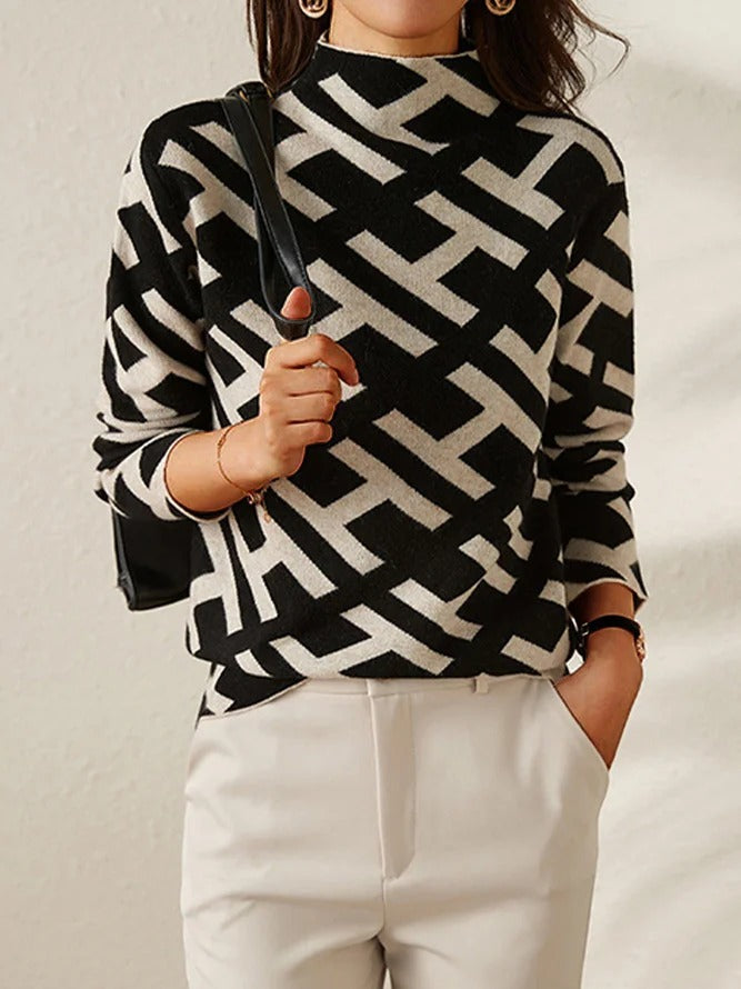 W&W Mode | gemusterter Pullover für Frauen