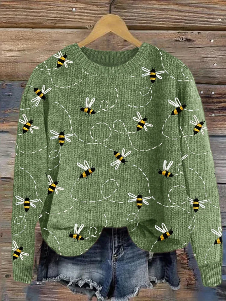 W&W Mode | Charmanter Strickpullover mit Bienenstickerei