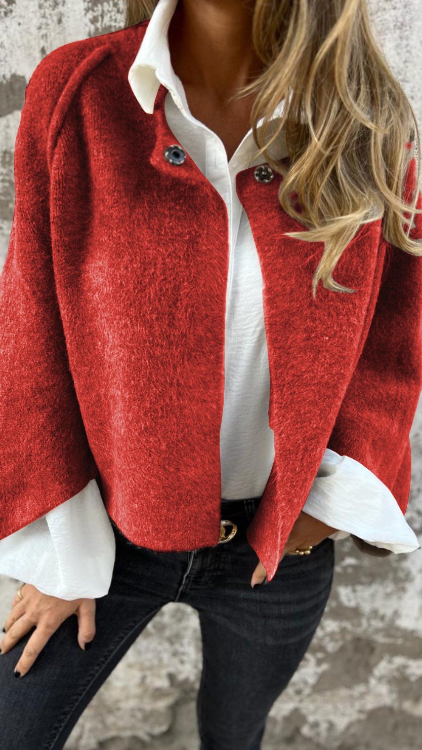 W&W Mode | Rundhals-Wolljacke Für Frauen Mit Langen Ärmeln