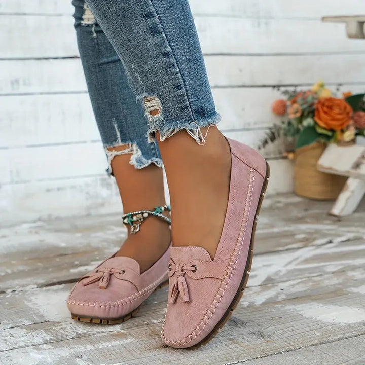 W&W Mode | Klassische Wildleder Loafer Mit Quastendetail Für Damen