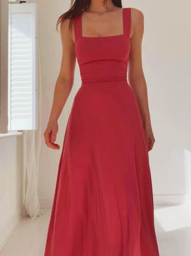 Damen Midikleid mit breiten Trägern