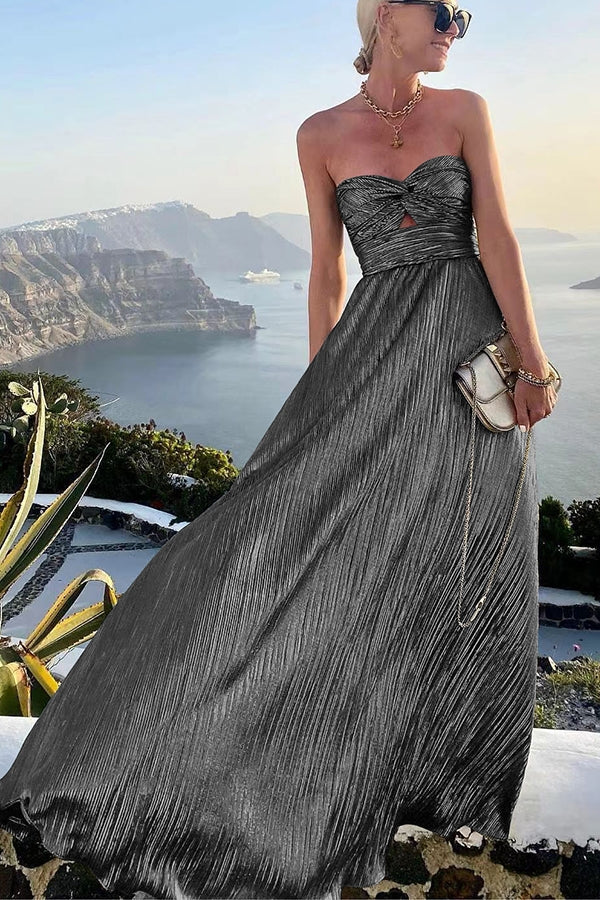 W&W Mode | Schulter Shimmer Maxi Kleid Elegant, Leicht & Perfekt Für Abend Glam