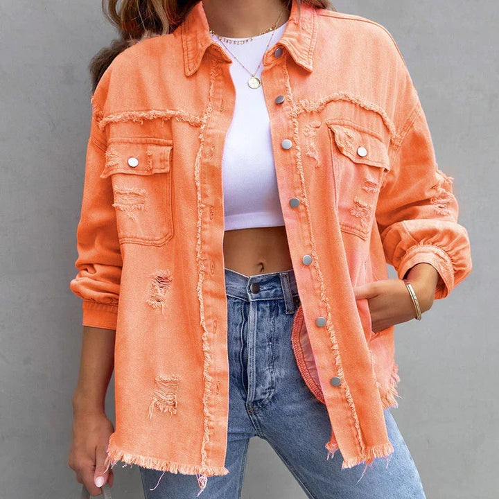 W&W Mode | Lebendige Kante Atmungsaktive Jeansjacke