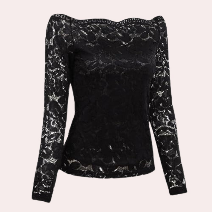 W&W Mode | Damen Top Stilvolles Off Shoulder Spitzen Shirt Top Für Frauen