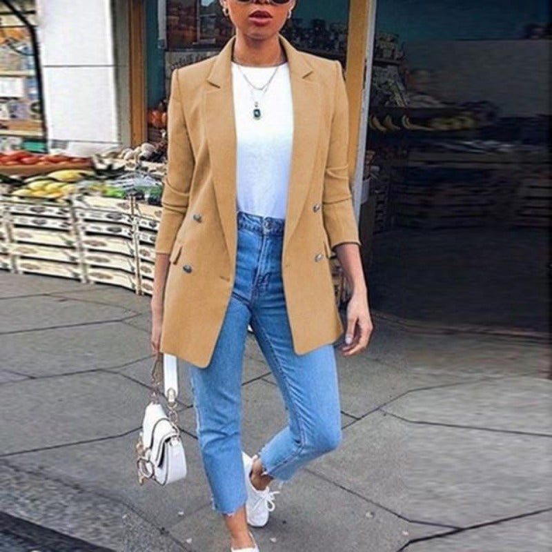 W&W Mode | Damen Blazer Eleganter Longblazer Mit 3/4 Ärmeln, Ideal Für Business Looks