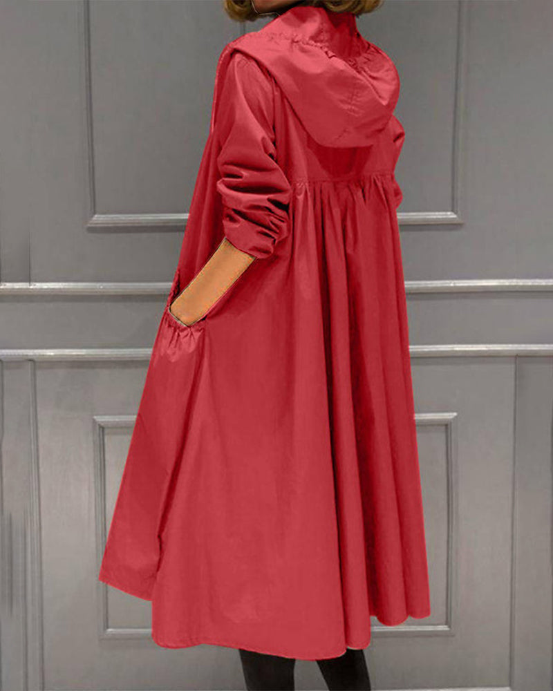 W&W Mode | Wasserdichter Langer Trenchcoat Mit