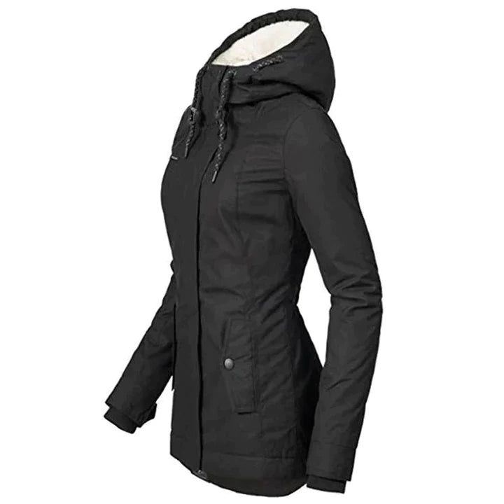 W&W Mode - Gefütterter Wintermantel mit Kapuze wasserdicht Damen