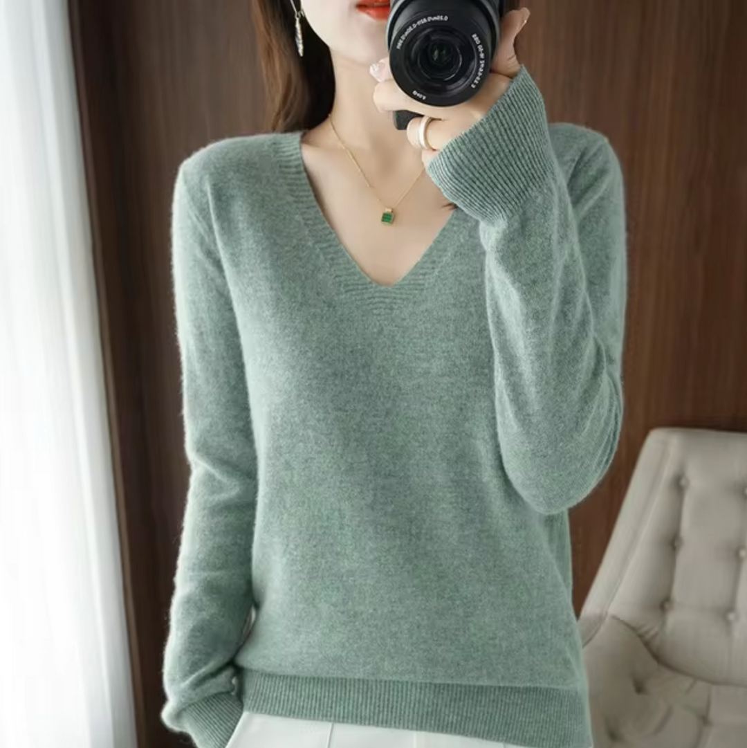 W&W Mode | V-Ausschnitt Strickpullover