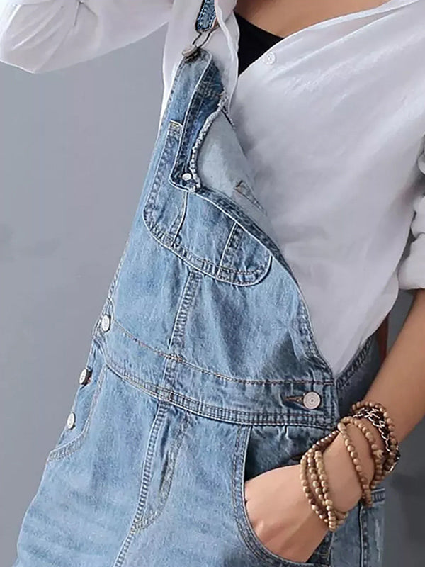 W&W Mode | Lässiges Denim-Latzkleid