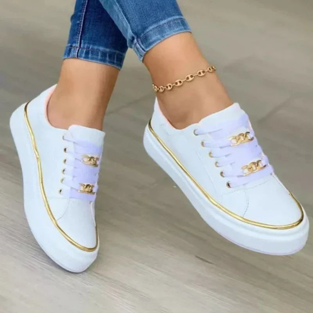 W&W Mode | Low Top Sneakers Mit Kettendetail Freizeit Für Damen