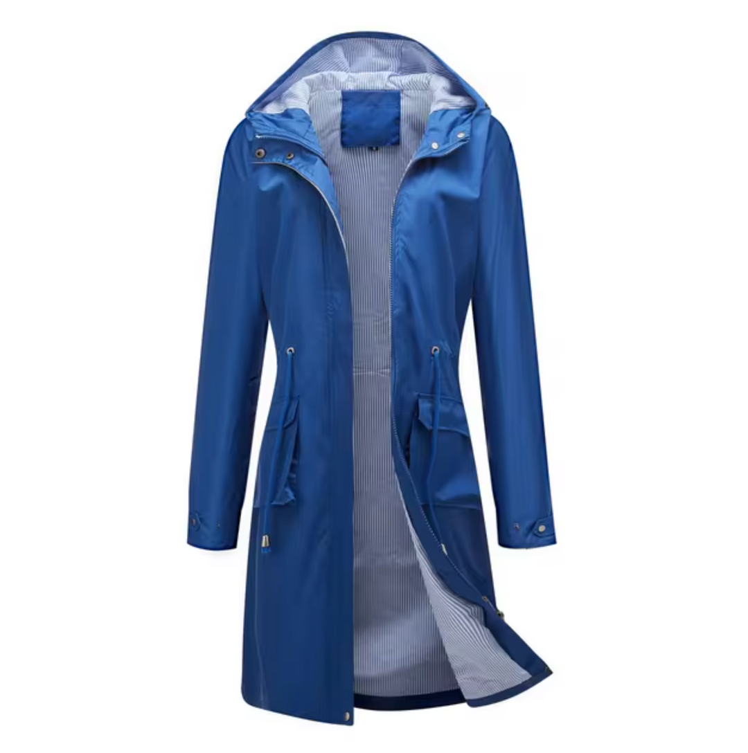 W&W Mode | Lange wasserdichte Jacke mit Kapuze für Damen