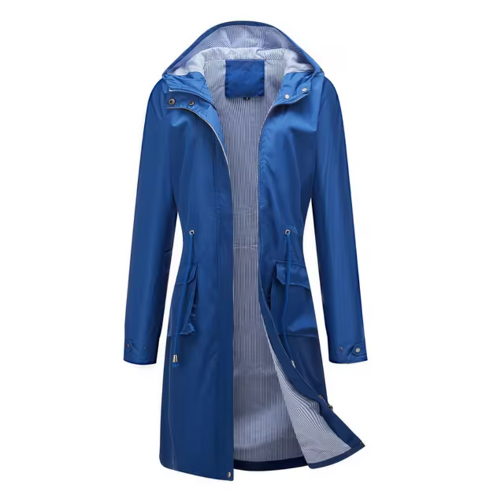 W&W Mode | Lange wasserdichte Jacke mit Kapuze für Damen