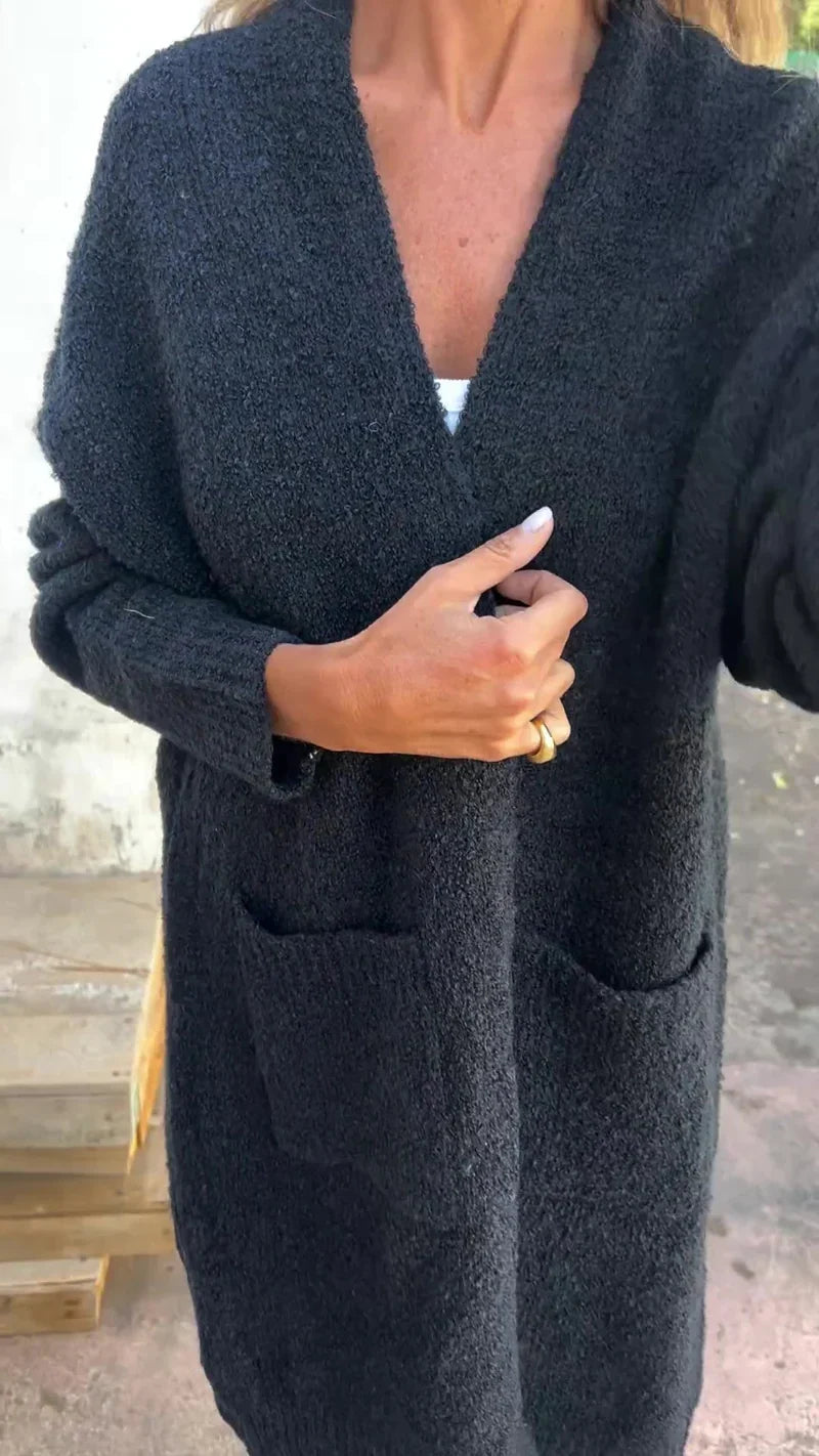 Damen Strickmantel mit grobem Strick