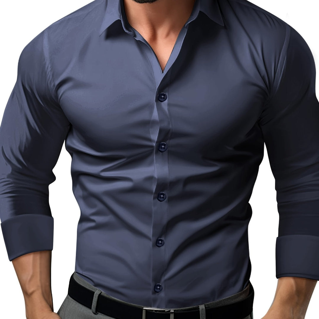 W&W Mode | Slim Fit Einfarbiges Baumwollhemd