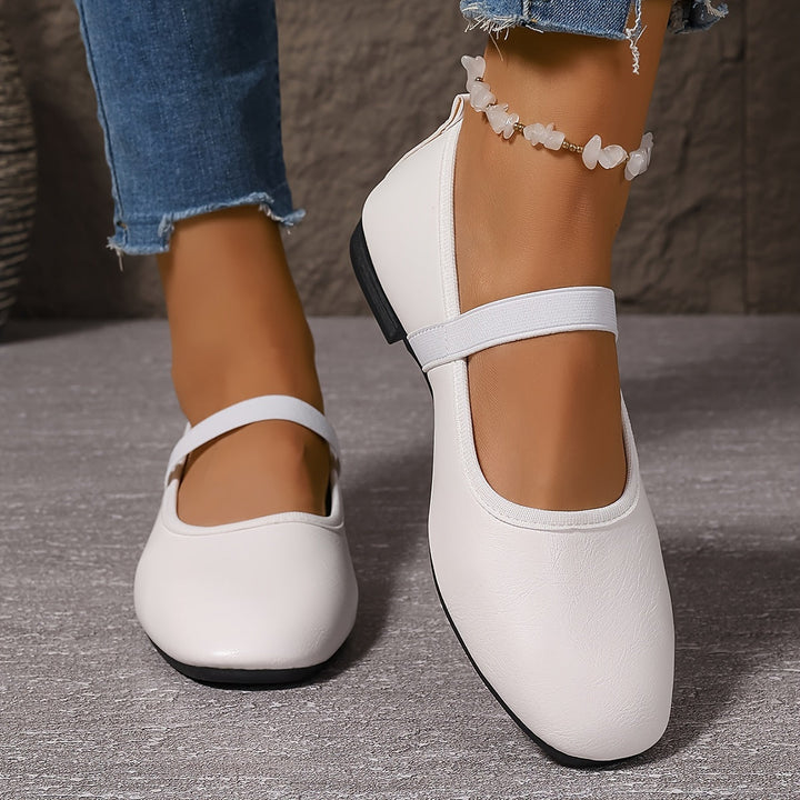 W&W Mode | Elegante Weiße Mary Jane Ballerinas