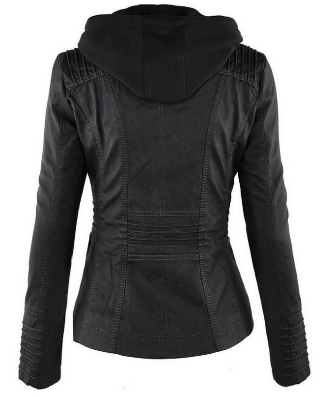 W&W Mode Solide Lederjacke mit Revers