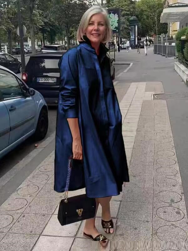 W&W Mode | Hemdblusenkleid Mit Umlegekragen & Dreiviertelärmel
