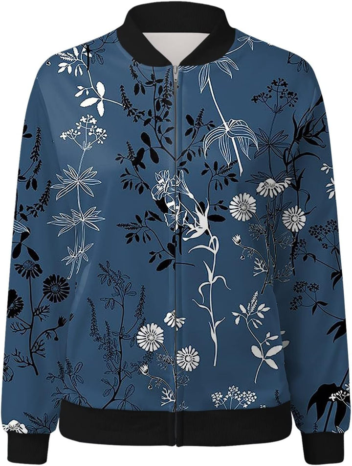 W&W Mode | Bomberjacke mit Blumenmuster für Damen