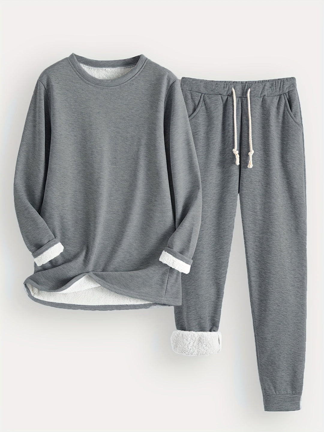 W&W Mode | Stilvolle Winter Casual Thermische Sweatshirt- und Jogginghose-Set für Frauen
