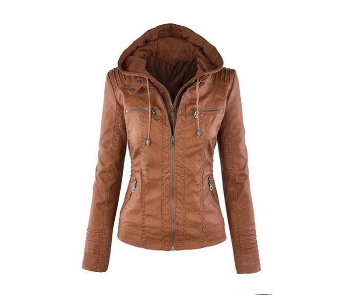 W&W Mode | Damen Lederjacke Mit Kapuze