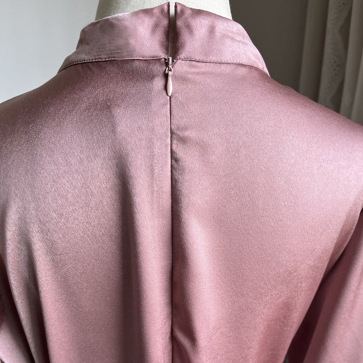 W&W Mode Elegant Satin Gebundenes Kleid