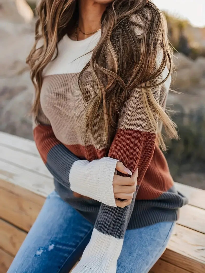 W&W Mode | Gestreifte Gestrickte Damen Tops Stilvoll und Bequem