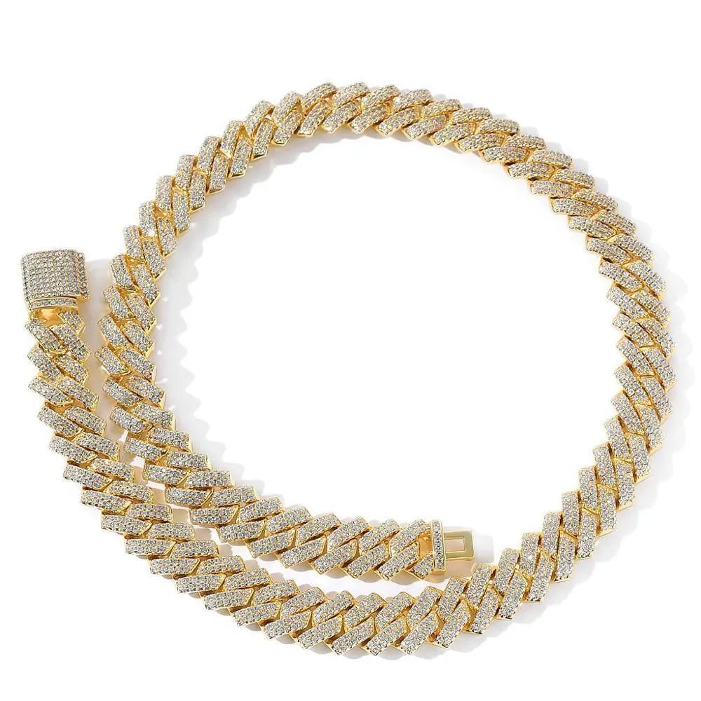 Cuba-Kette aus Kupfer mit Mikro-Zirkon und 51–80 cm Länge