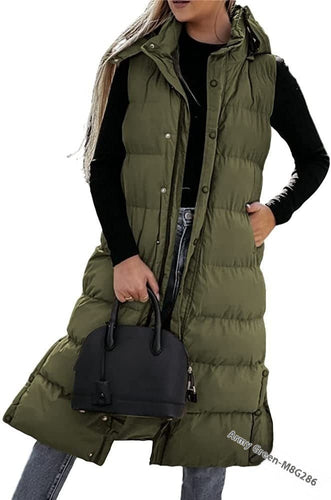 W&W Mode | Ärmellose, Lässige Steppjacke Mit Kapuze Und Reißverschluss