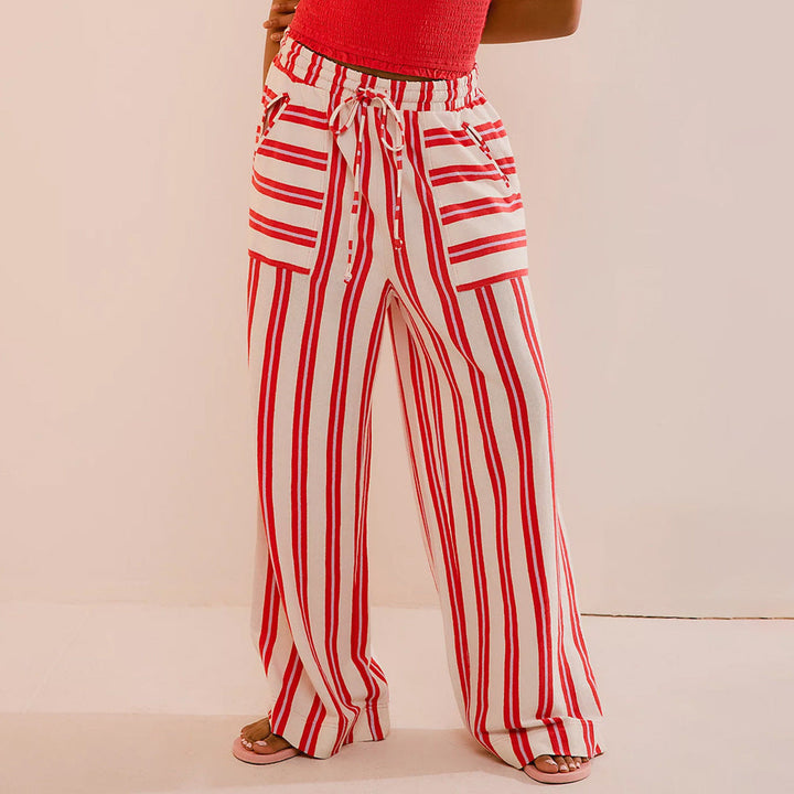 W&W Mode | Legere Gestreifte Weite Hose Für Frauen