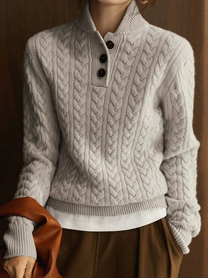 W&W Mode | Kabelgestrickter Winterpullover Für Damen