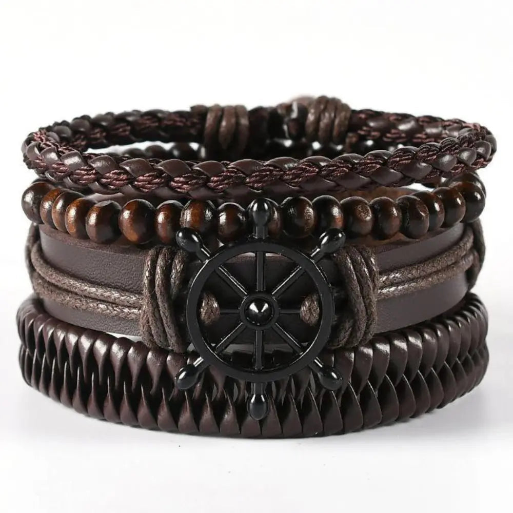 W&W Mode | Geflochtene Leder Wickelarmband Für Herren
