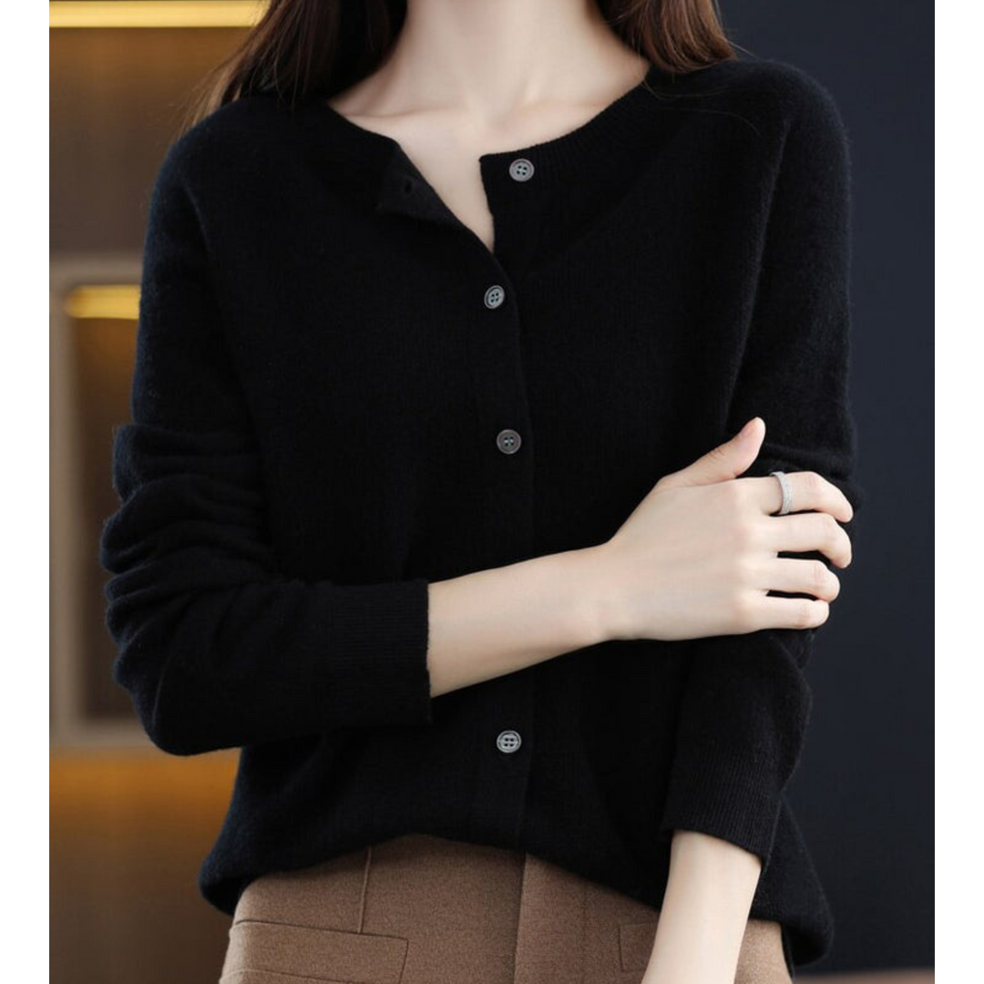 W&W Mode Damen Rundhals Cardigan Pullover