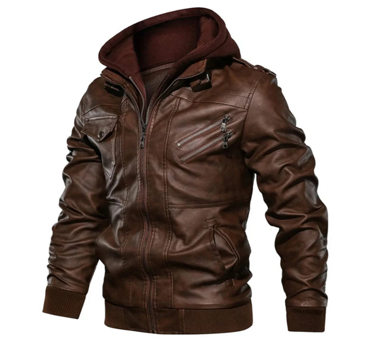 W&W Mode | Lederjacke Mit Kapuze Für Herren