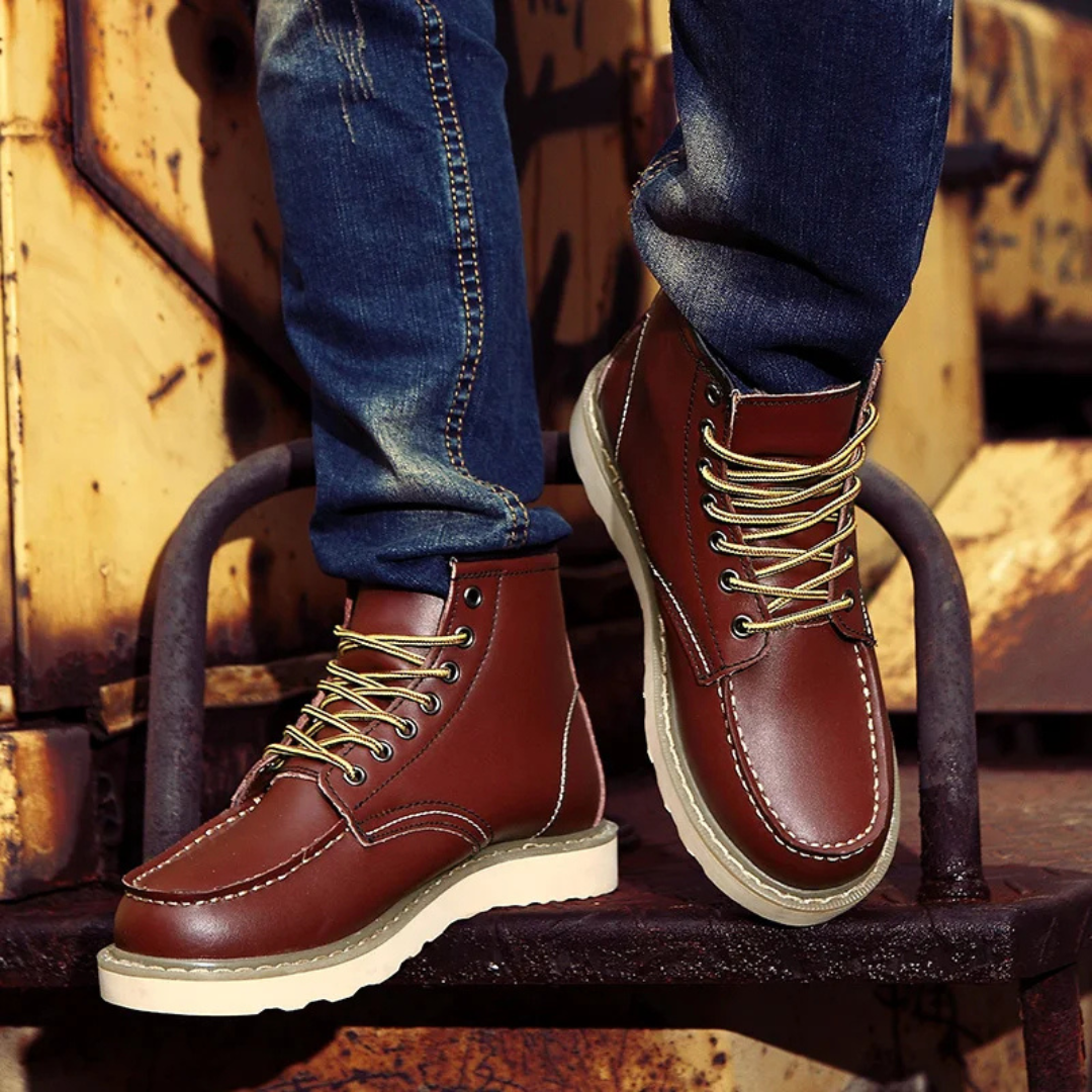 Damenstiefel im Vintage-Stil mit Schnallen und rutschfester Gummisohle